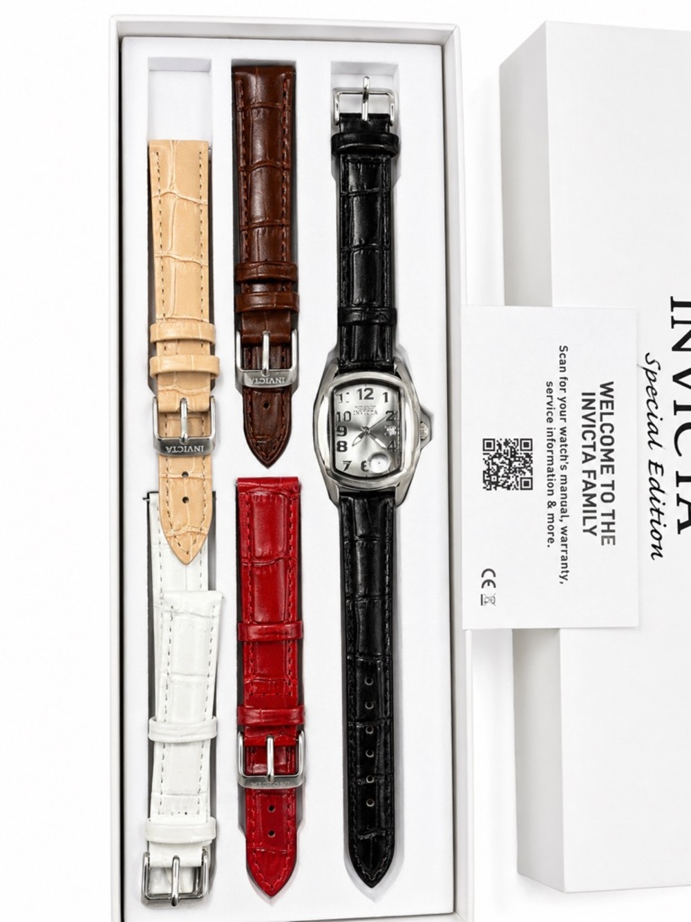Invicta  Watch Set with Black Strap & Multi-Color Interchangeable Straps